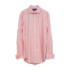 Ralph Lauren Purple Label Shirt Men 15.5‎ Pink Slim Fit French Cuff Made in G.B